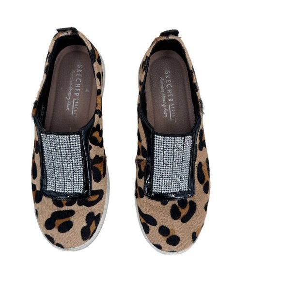 Skechers Shoes - Skechers Moda Lady Bling Sneakers Slip On Shoes Leopard Brown Leather Women sz 7